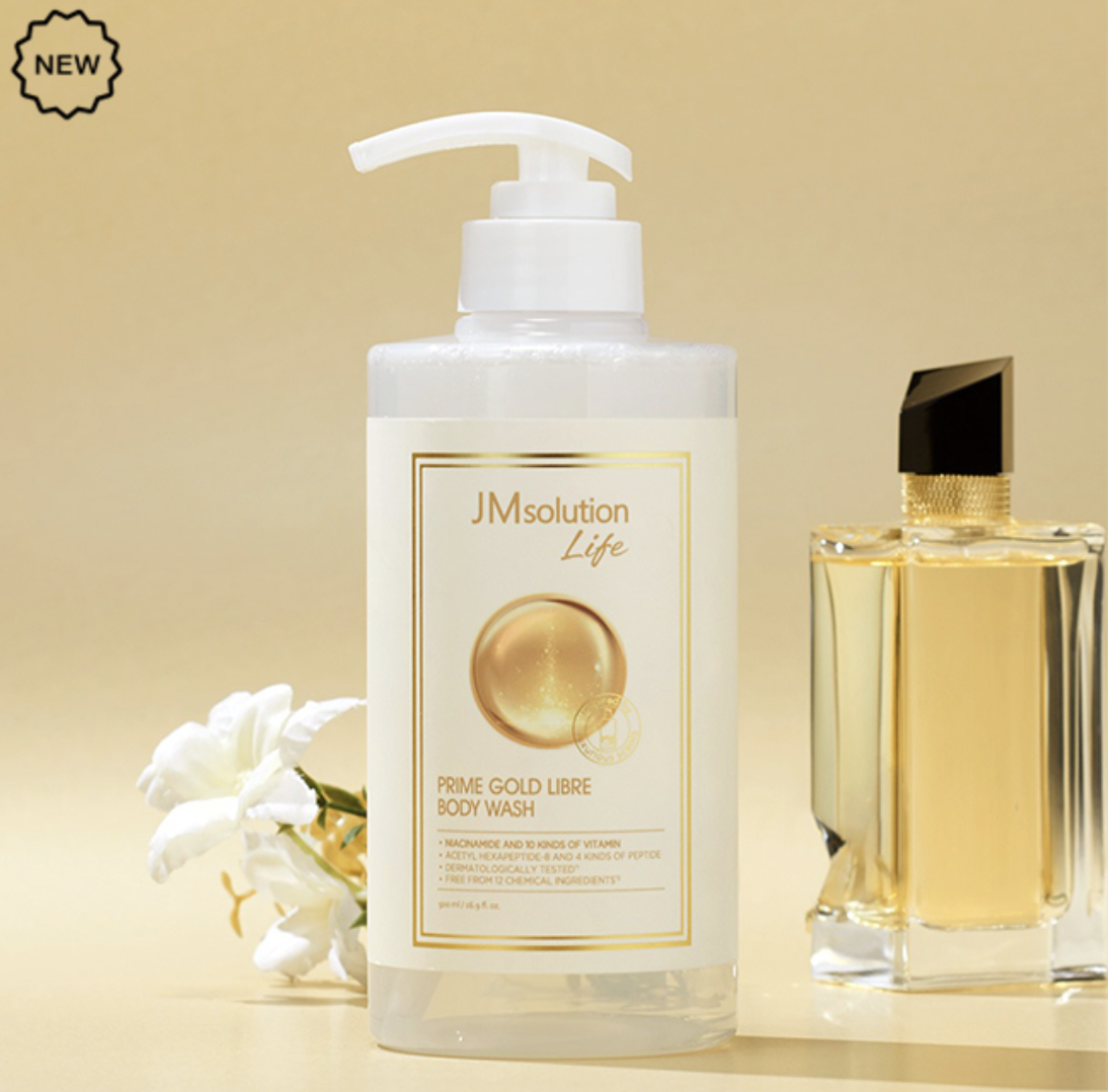 Нежный парфюмированный гель для душа с золотом JMsolution Life Prime Gold Libre Body Wash 500ml — изображение 2