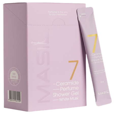 Питательный парфюмированный гель для душа с церамидами Masil 7 Ceramide Perfume Shower Gel White Musk (1 саше 8 мл)
