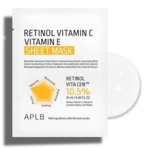 Тканевая маска с ретинолом и витамином С для сияния кожи APLB Retinol Vitamin C Vitamin E Mask