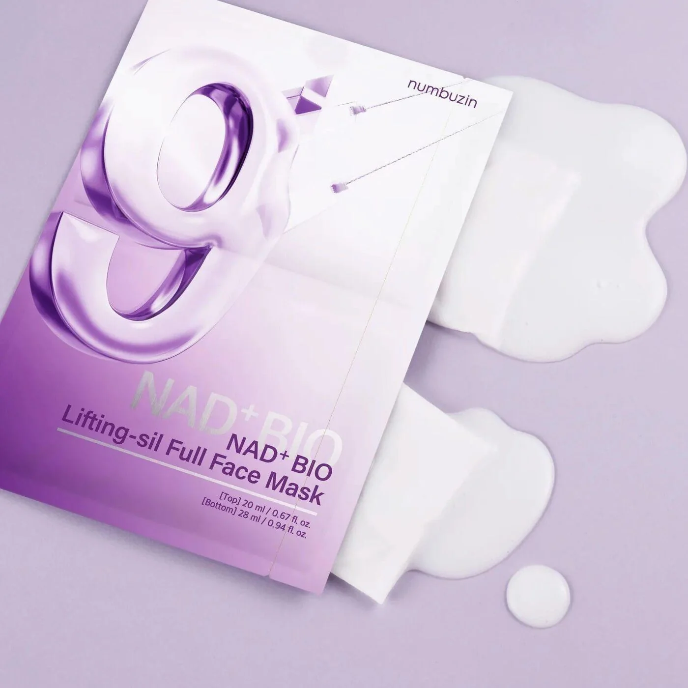 Тканевая 3D-маска для подтяжки лица numbuzin No.9 NAD+ Bio Lifting Full Cover Facial Mask — изображение 3